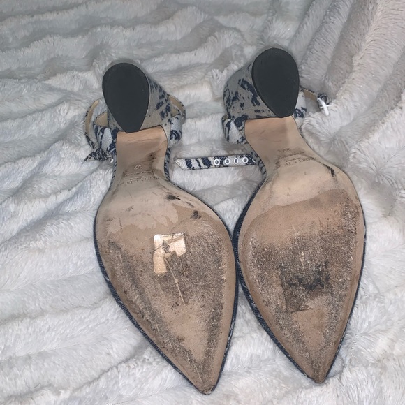 Jimmy Choo Micky 100 Denim And White Pumps - Picture 7 of 8